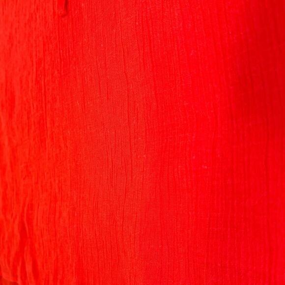 Alyx Cold Shoulder Crepe  Blouse, Red, size 0X, Layered, Ruffled, Chemical Lace - Picture 9 of 14